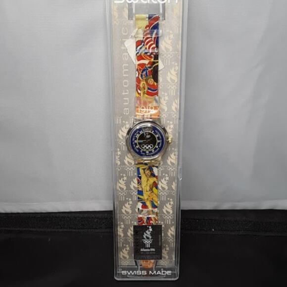 Vintage Swatch Automatic SAZ103 Stockholm 1912 Olympics NIB 1994 main image 4